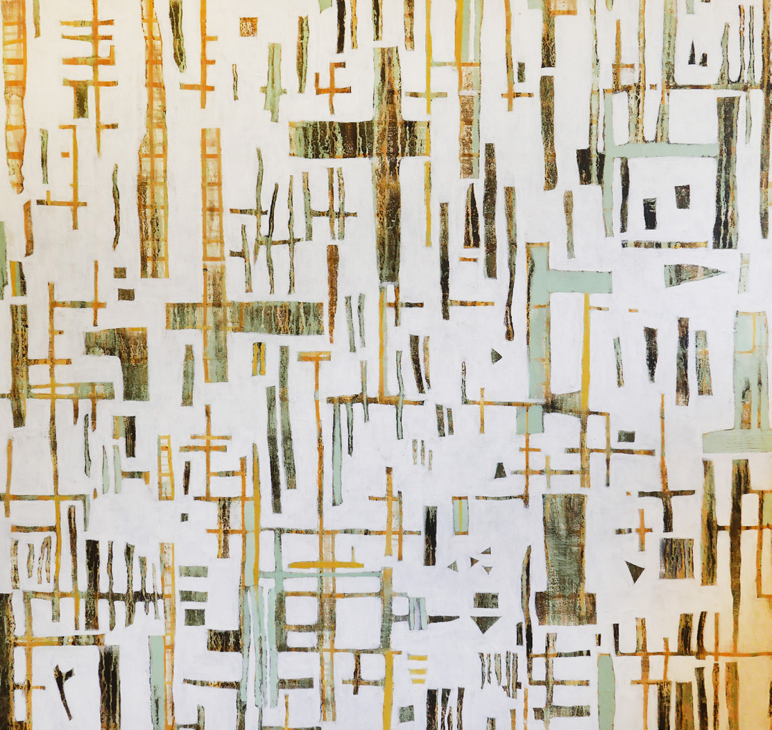 Exuvia — acrylic and Persian tea on canvas